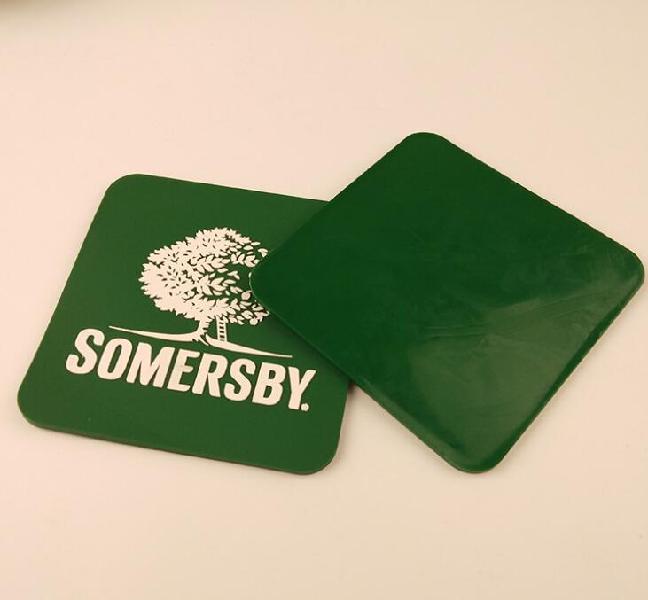 PVC Square Coaster Hotel Soft Rubber Coaster Promotional Gifts