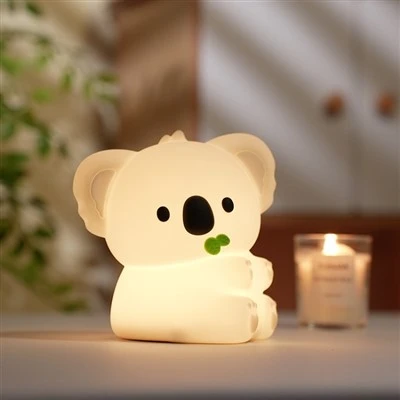 Cianrialtán cartán silicone carton koala leanbh plandlann lampa cois leapa éadrom