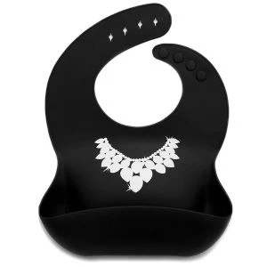 Bib Cailín Leanbh Silicone Uiscedhíonach Adorable Éasca Glan