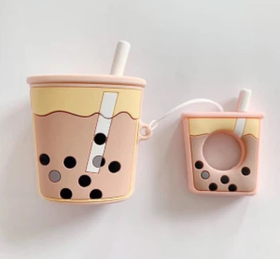 Cás Silicone Tae Bainne Péarla Do Airpods Earphone le Keychain