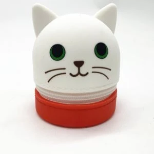 Sparán sparán sparán cait múnlaithe silicone cat málaí airgid póca