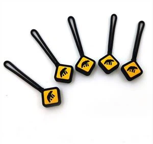 Sleamhnán Zipper Silicone uiscedhíonach PVC Zipper Puller